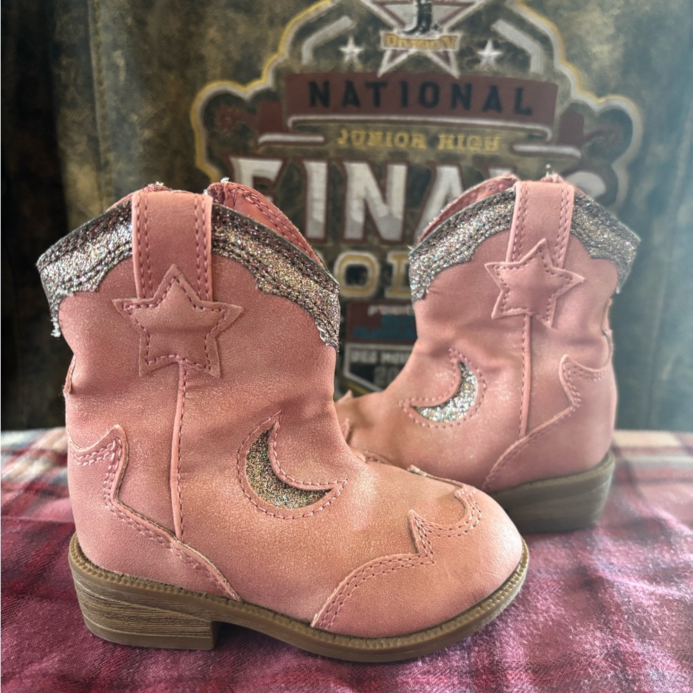Pink Glitter Star Cowboy Boots - Picture 3 of 5